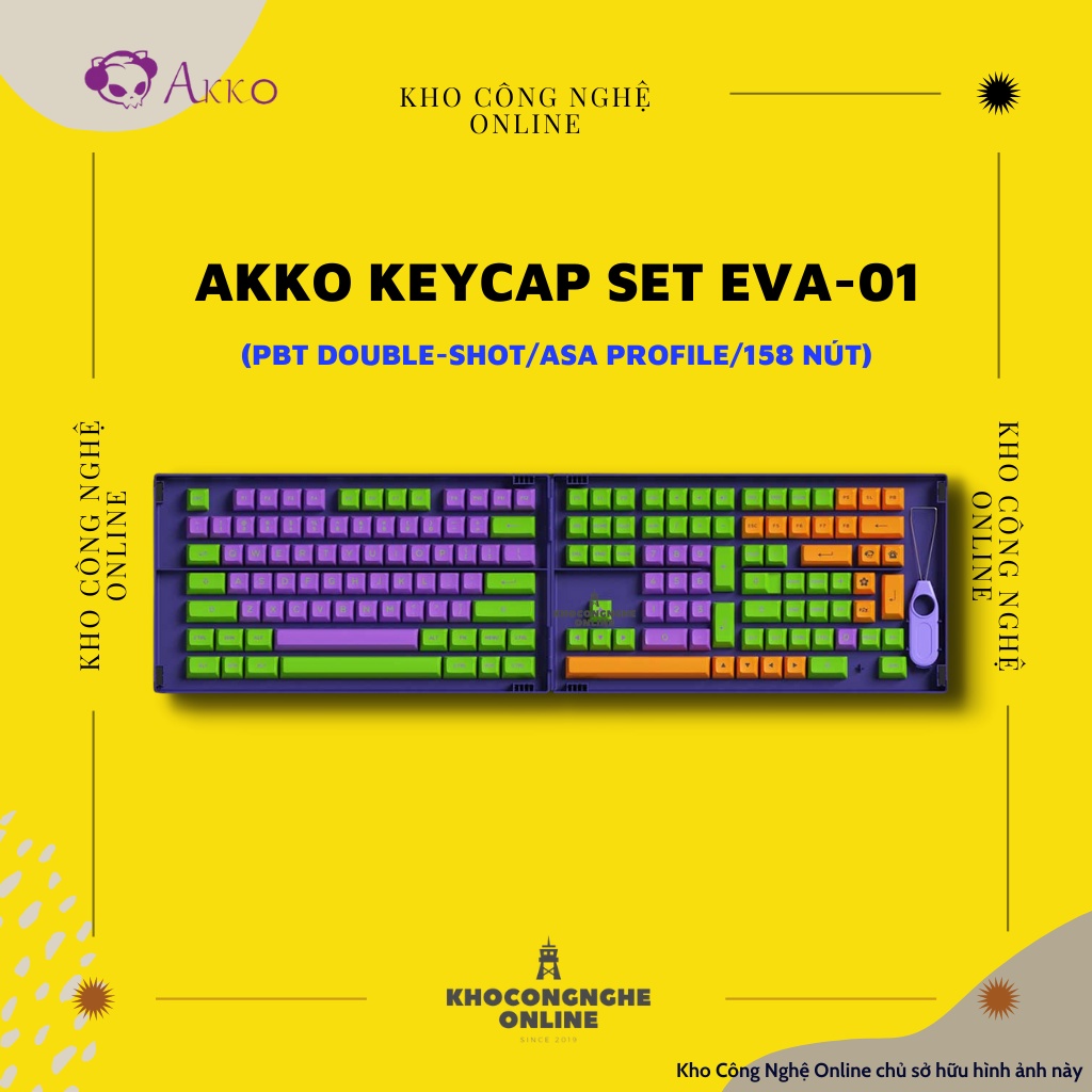 Bộ Keycap AKKO EVA-01 (Chất liệu PBT Double-Shot/ASA profile/158 nút)