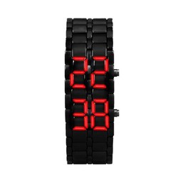[FREESHIP] Đồng hồ Nam Nữ LED SAMURAI Thời Trang (Dây đen led đỏ)