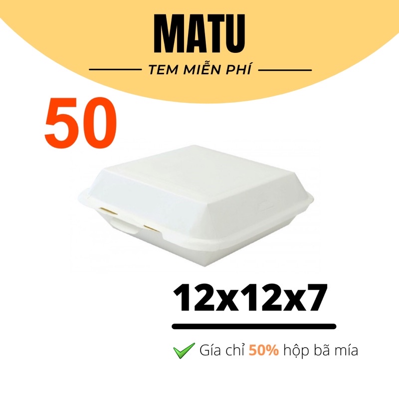 50 hộp burger giấy 12x12x7