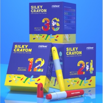 Màu sáp Lụa hữu cơ Mideer Silky Crayon 12- 24- 36 màu