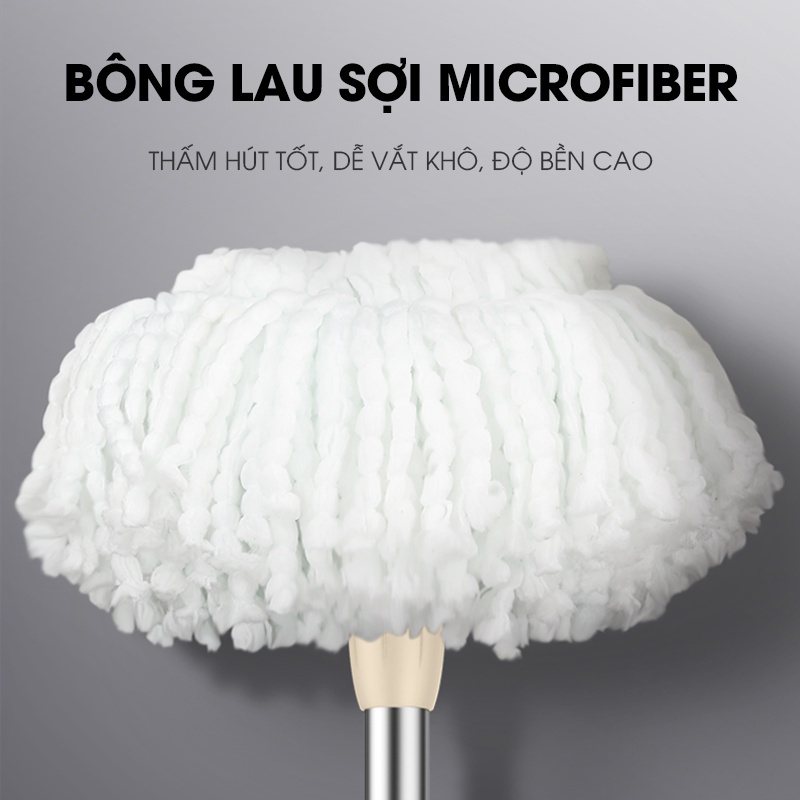 Bộ Cây Lau Nhà Cao Cấp Xoay 360 Độ SAMONO SCM003 2 Ngăn Chứa - Lau Khô Lau Ướt Thông Minh - Hàng Chính Hãng