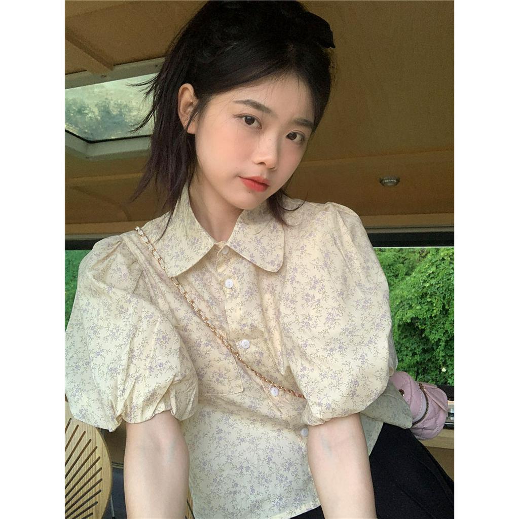 Xiaozhainv Áo Sơ Mi Tay Phồng Họa Tiết Hoa Thời Trang Mùa Hè Cho Nữ