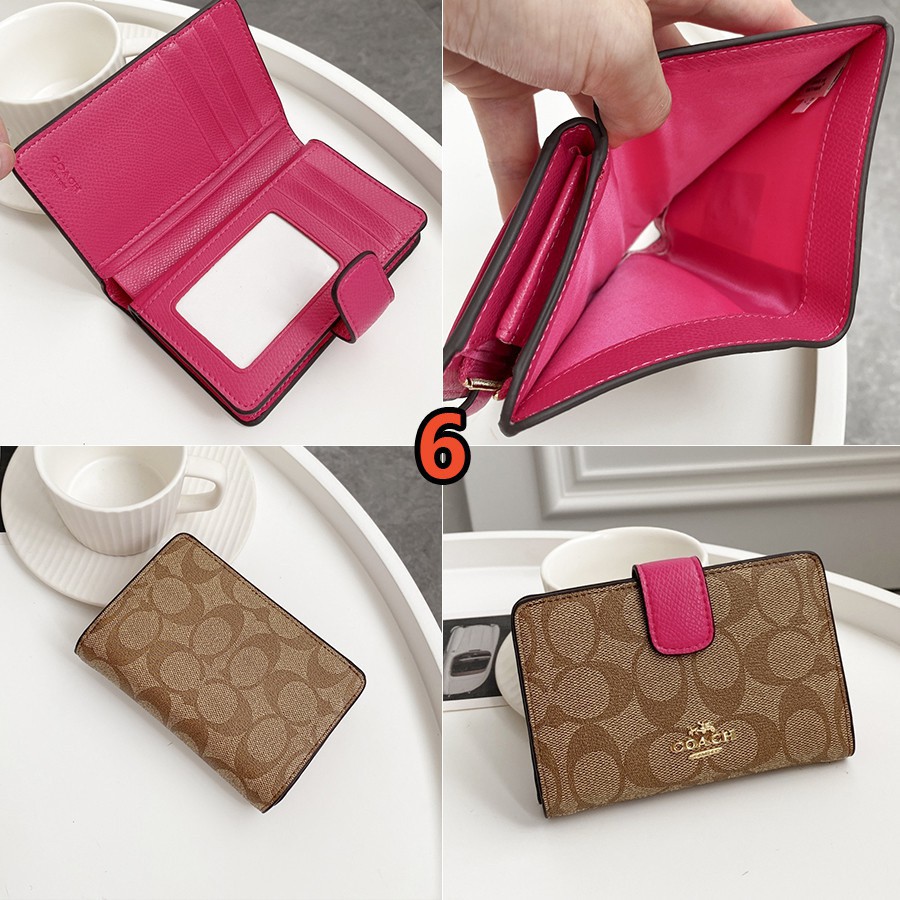 Ví nữ COACH F53562 Ví trung bình Ví tiền xu Ví da Ví đựng thẻ