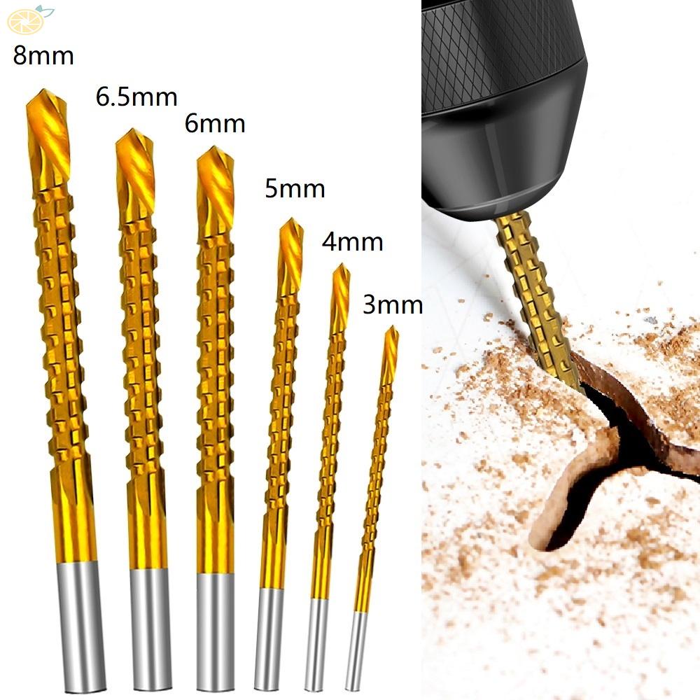 【VARSTR】Serrated Drill Bit Titanium Plating Woodworking 3-8mm Cobalt Composite Tap