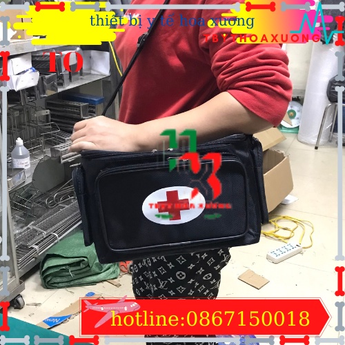 Túi Cứu Thương Cỡ Đại 34x22x24cm - Túi Y Tế ( Màu Đen)