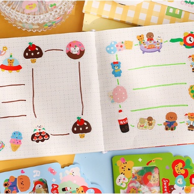 Túi 40 sticker PVC hình dán động vật dễ thương trang trí sổ | BSB300