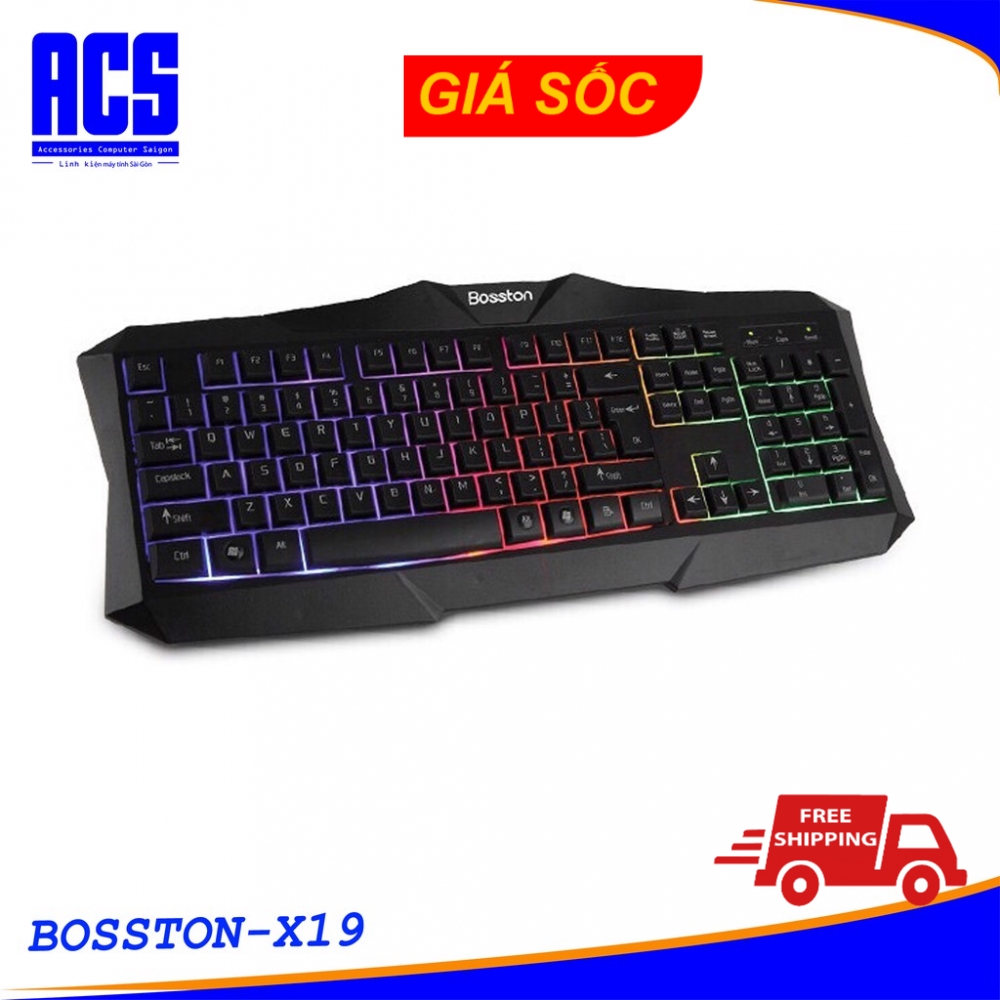 Bàn Phím Bosston X19 Led 7 Màu Chính Hãng- Bảo Hành 12 Tháng