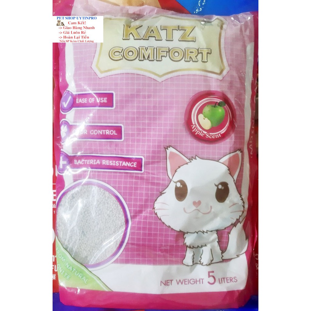 CÁT VỆ SINH CHO MÈO Katz Comfort Hương Táo Túi 5L - Pet shop Uytinpro