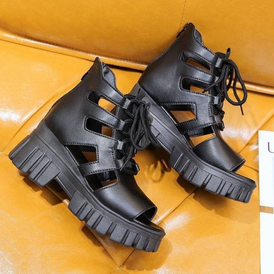Giày Sandal Mùa Hè Đế Xuồng Dày Dặn Thoáng Khí Phong Cách La Mã Dễ Phối Đồ Cho Nữ
