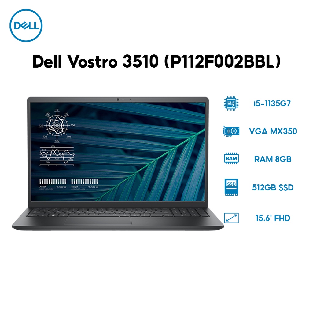 Laptop Dell Vostro 3510 (P112F002BBL) (i5-1135G7 | 8GB | 512GB | VGA MX350 2GB | 15.6' FHD | Win 11 | Office)