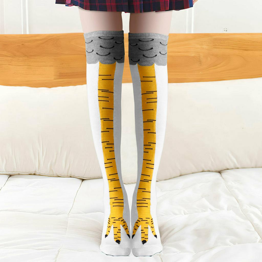 Tất Cotton Cổ Cao In Hình 3d Ngộ Nghĩnh