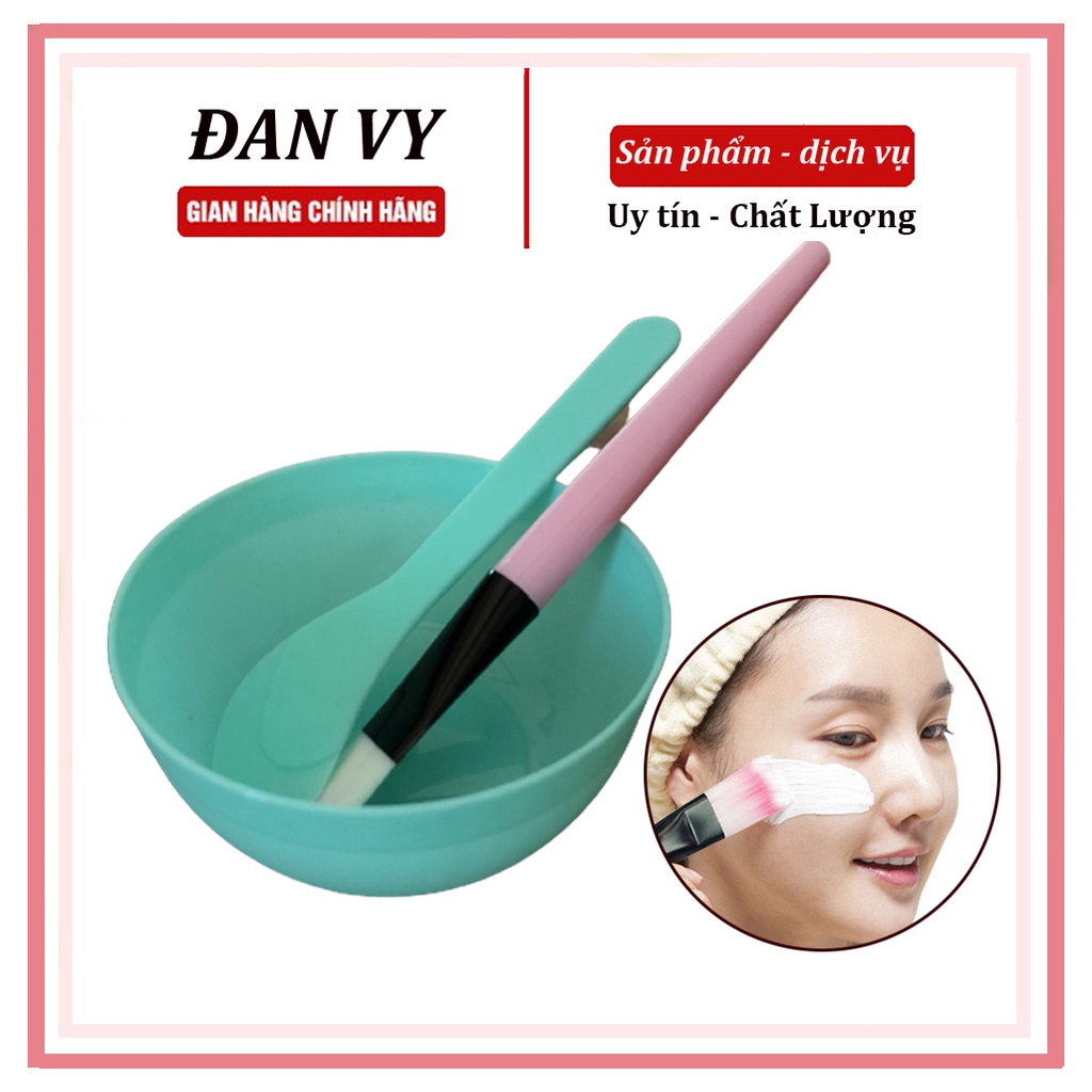 Bộ bát trộn mặt nạ gồm thìa cọ đắp mặt nạ