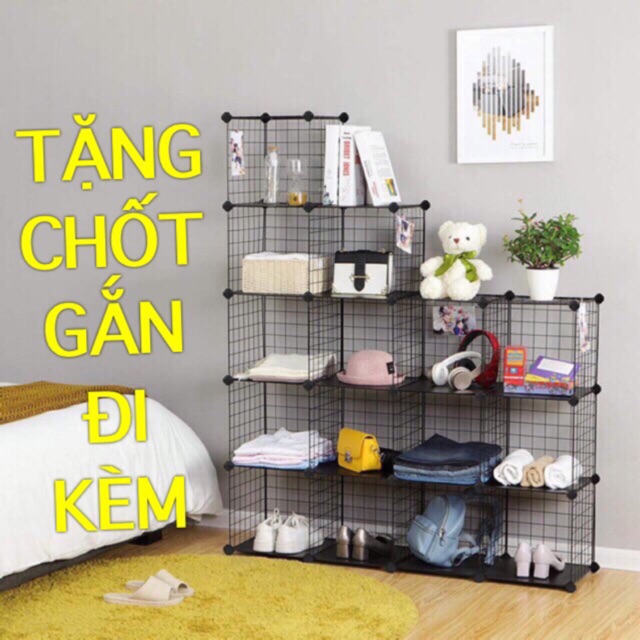 { TẶNG CHỐT GẮN}- GIÁ SÁCH, GIÁ ĐỂ ĐỒ BẰNG LƯỚI THÉP ĐA NĂNG. Size tấm 37x37cm. Bảo hành 1 năm. Bán theo tấm