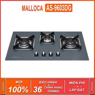 Bếp âm 3 gas malloca as-9603dg , 2 chế độ nấu , mặt kính cường lực màu xám