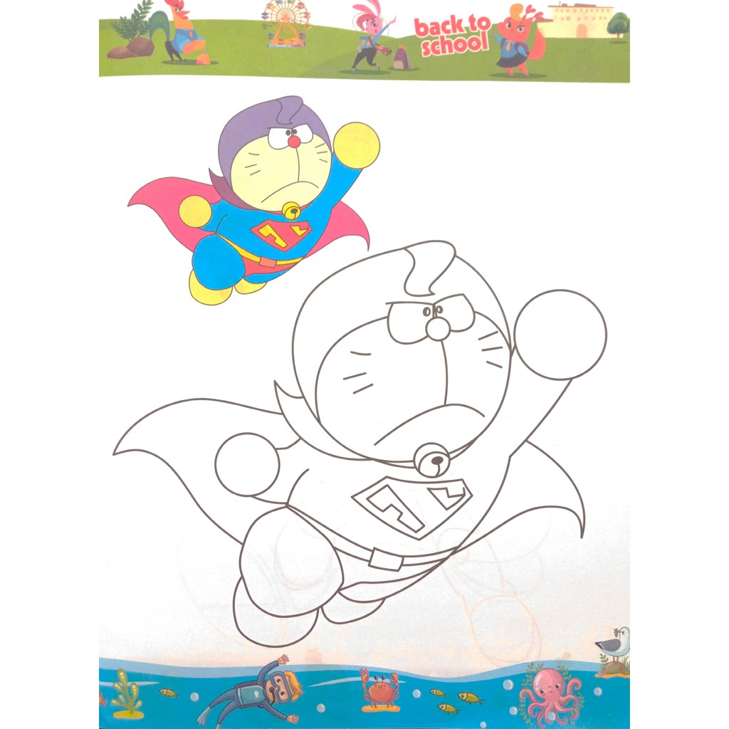 Sách - Combo 5 quyển Hình dán Sticker &amp; Bé Tập tô màu - Hình dán dễ thương (Ngẫu nhiên khác tập)