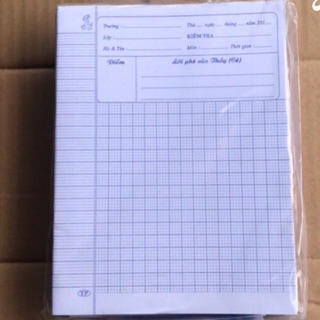 xấp 10 tờ giấy kiểm tra 4ô hoặc 5ô