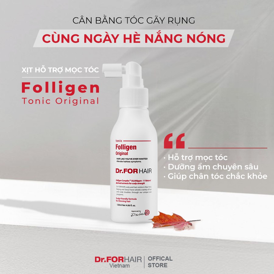 Bộ mini hỗ trợ MỌC TÓC, giúp giảm rụng tóc Dr.FORHAIR Folligen Plus x Tonic