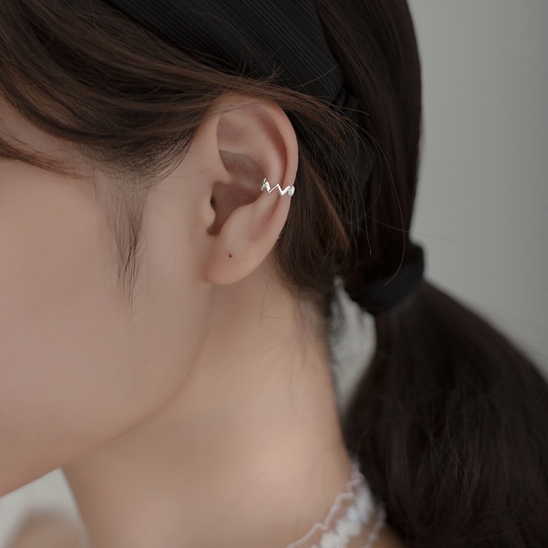 Khuyên tai kẹp vành bạc Zig Zag Ear Cuff DuySon Silver