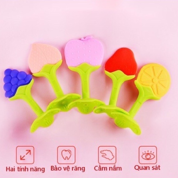 Gặm nướu silicon cho bé hình hoa quả cao cấp Bunakids GN03