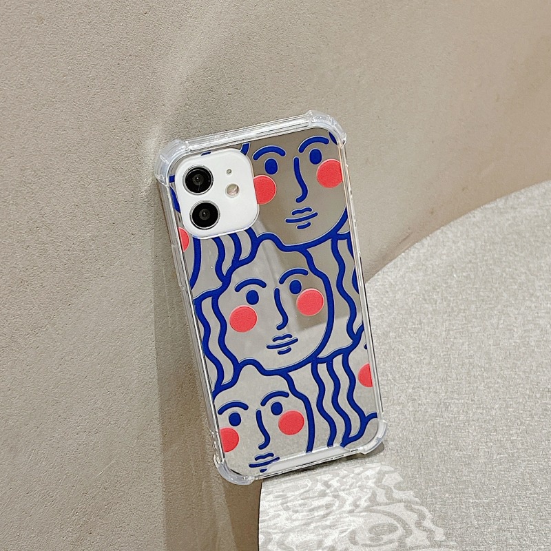 Ốp điện thoại Silicone mềm tráng gương in hình mặt cười cho iPhone13/13pro/13promax 12/12pro/12promax 11/11pro/11promax X/XS XR XSMAX 7/7Plus 8/8Plus 6sPlus