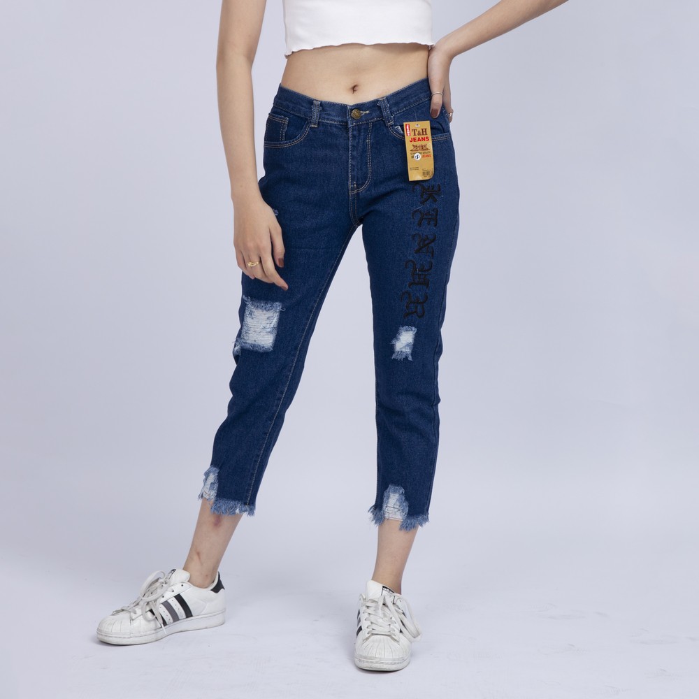 Quần Jean Nữ Begy Chữ Thái Chân Tua Màu Đậm Co Giãn Thời Trang Cao Cấp Giãn QR07. xynhshop999 | BigBuy360 - bigbuy360.vn