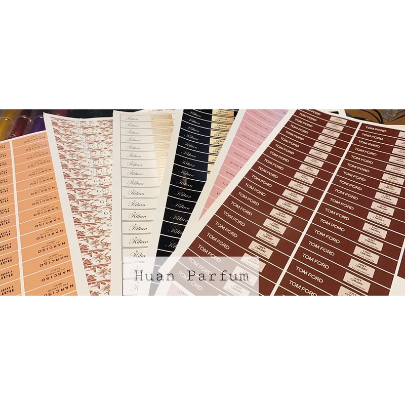 Tem dán chai chiết nước hoa - tờ A4 45-90 tem