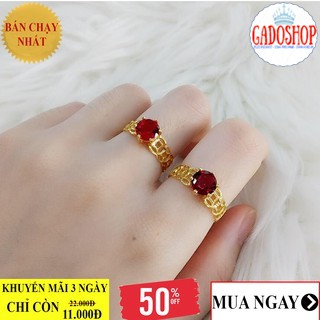 Nhẫn nữ GADO kim tiền vàng đính đá màu cao sang trọng mang lại tài lộc thịnh phát N119