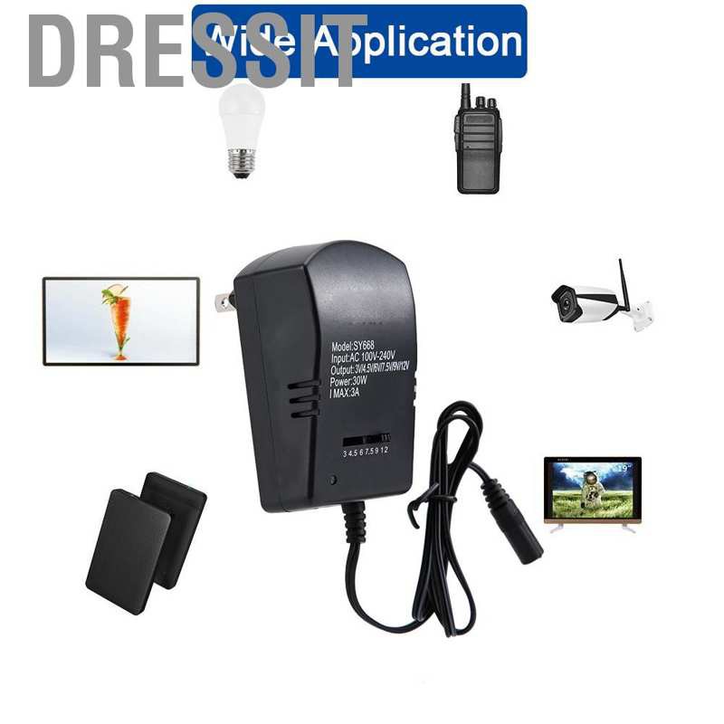 Bộ Sạc Chuyển Đổi Dòng Điện Ac / Dc 3 / 4.5v / 6v / 7.5v / 9v / 12v