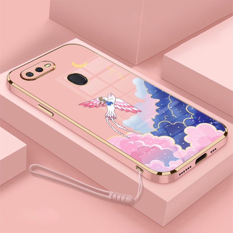 Ốp Điện Thoại Viền Dẻo Họa Tiết Hoạt Hình Dễ Thương Kèm Dây Đeo Cho oppo a5s a12 a7 a31 F9