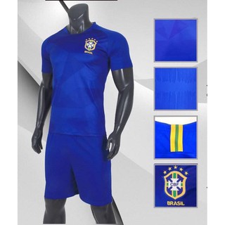 [Free ship] Quần Áo Bóng Đá Đội Tuyển Brazil Sân Khách 2019