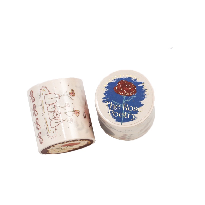 Ông. Băng Keo Giấy Dán Hình Hoa Hồng / Bướm Phong Cách Cổ Điển 4 Kiểu Độc Đáo Trang Trí Sổ Tay DIY