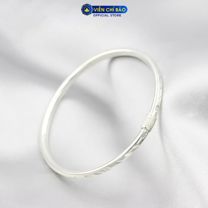 Lắc tay bạc nữ khóa chốt viền phay bạc 925 thời trang phụ kiện trang sức nữ Viễn Chí Bảo L400389
