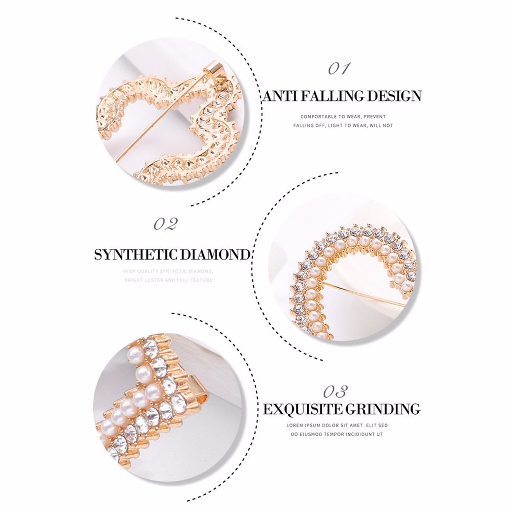 Ghim Cài Áo Hình Tròn / Trái Tim / Bướm Đính Ngọc Trai Phong Cách Hàn Quốc Thanh Lịch Cho Nữ