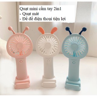 Quạt mini cầm tay tai thỏ (giao màu ngẫu nhiên)