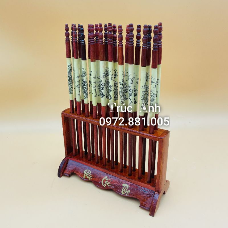 Bộ đũa sứ thờ men lam