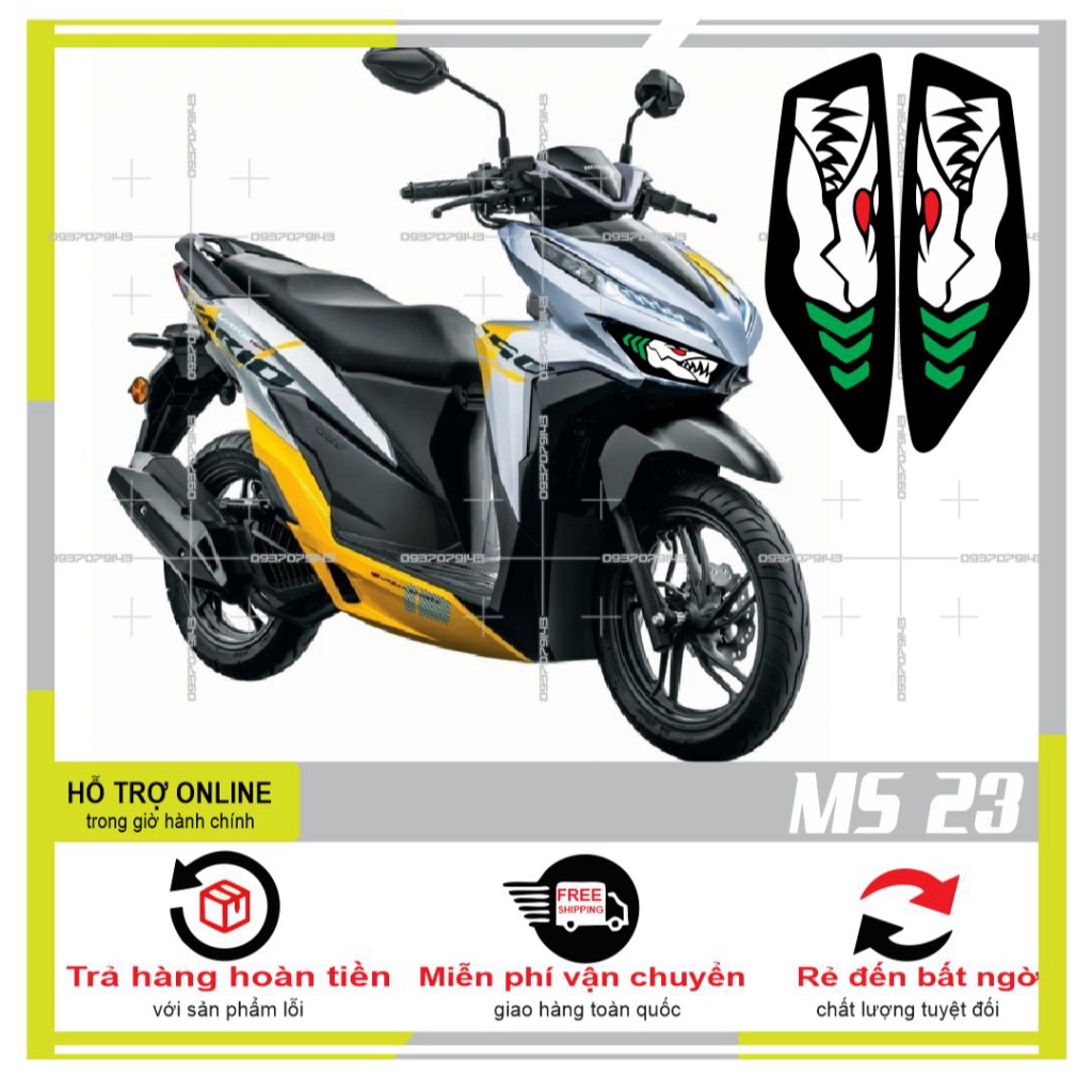 DECAL DÁN ĐÈN SƯƠNG MÙ XE VARIO 2020 (DECAL TRONG SUỐT) MS 23 - DUNG DECAL