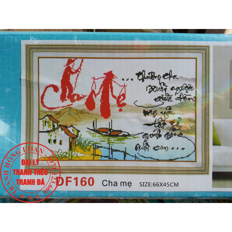 Tranh đính đá cha mẹ DF160