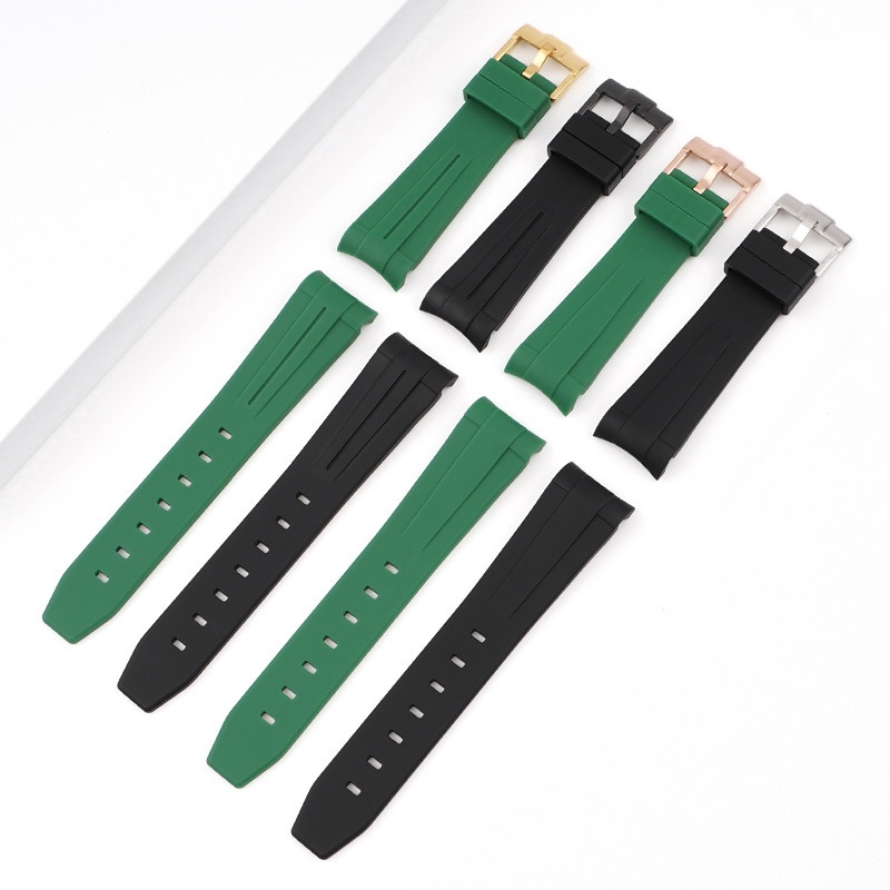 Dây Đeo Đồng Hồ Bằng Cao Su Silicone Đầu Cong 21mm Thay Thế Cho Rolex Submariner
