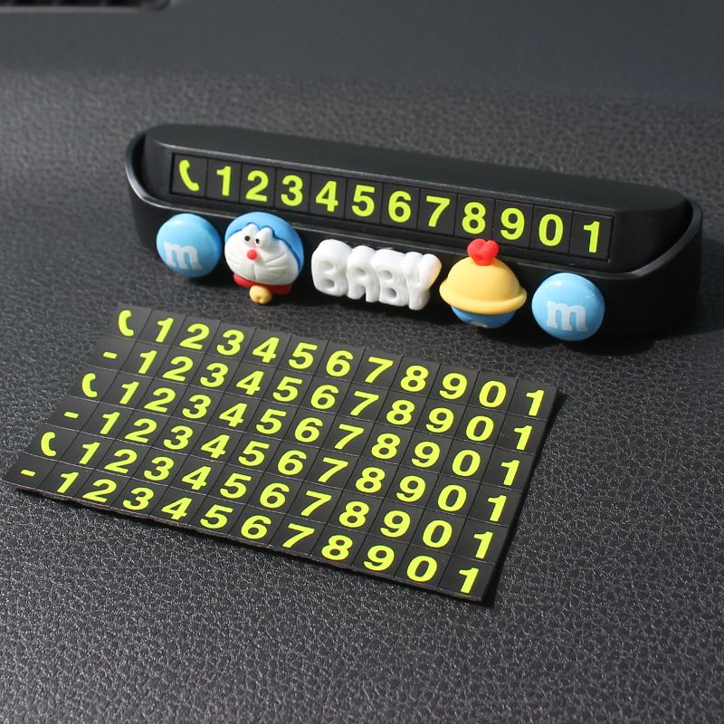Búp Bê Doraemon Đánh Số Điện Thoại Trang Trí Nội Thất Xe Hơi