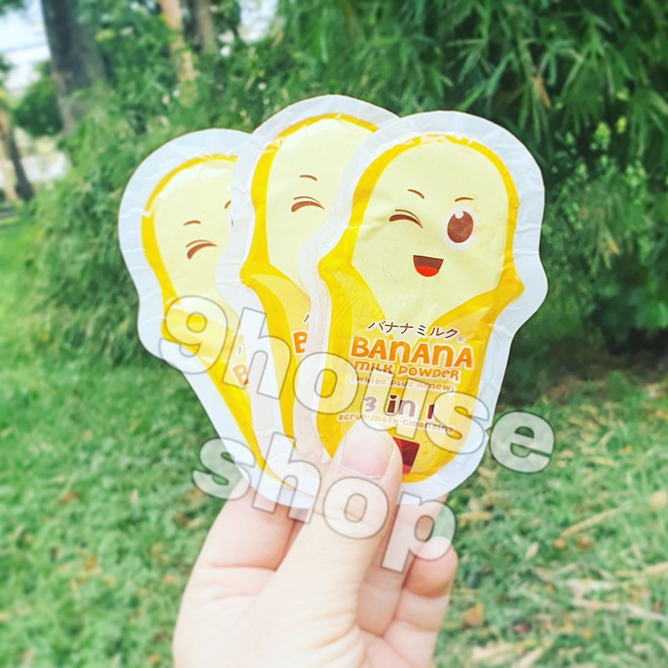 01 Gói Mặt nạ ủ BANANA Milk Powder 3 In 1 Thái Lan