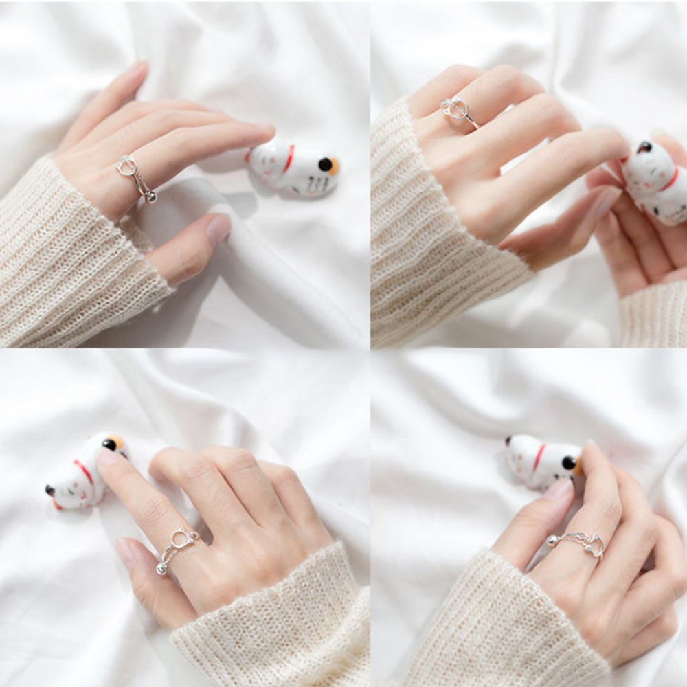Nhẫn Hở Hình Chú Mèo Dễ Thương