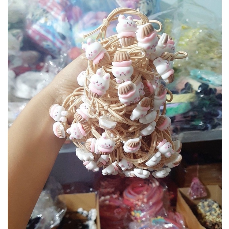 1 dây chun buộc tóc gấu màu ngẫu nhiên dễ thương