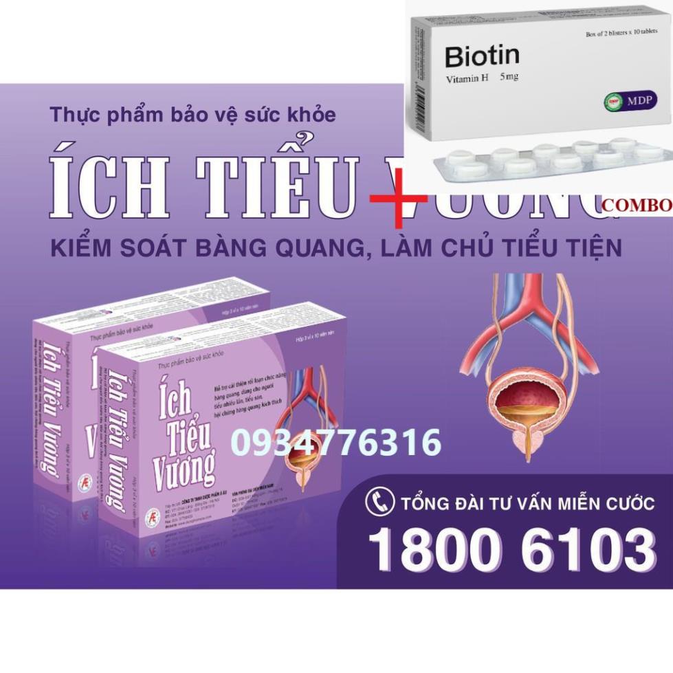 Combo Biotin 5mg+ ✅ ÍCH TIỂU VƯƠNG - Giảm Tiểu Ngày, Tiểu Đêm