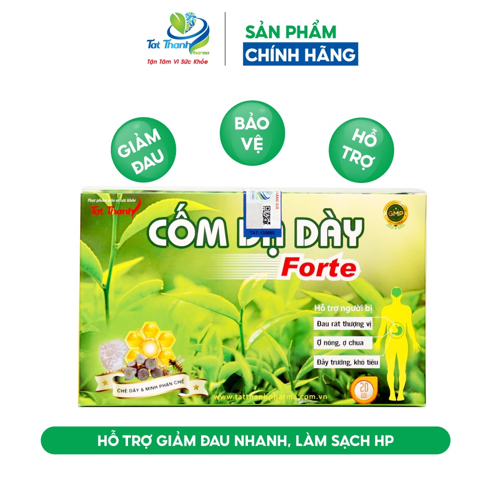 Cốm dạ dày Forte Tất Thành Pharma hỗ trợ giảm đau dạ dày 1 hộp 20 gói