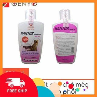 Sữa Tắm Trị Ve Ghẻ Rận Tai Bọ Chét Chó Mèo - Hantox Hồng