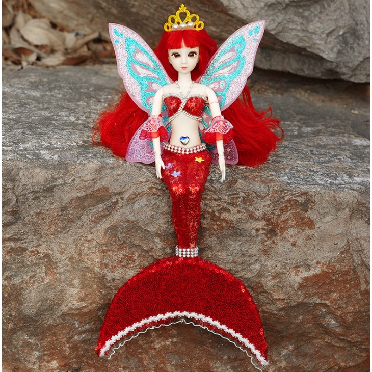 Búp Bê Nàng Tiên Cá Có Cánh 14 Khớp  + Tặng Tiên Cá Nhỏ Xinh