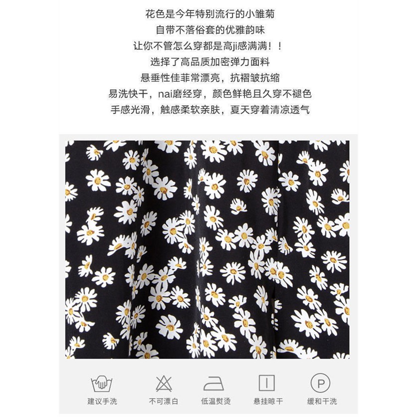 Đầm Maxi Vải Voan In Hoa Cúc Nhỏ Xinh Xắn Thời Trang Mới Nhất