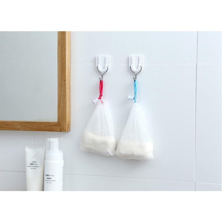 Túi Lưới Đựng Xà Phòng - Túi Lưới Tạo Bọt Xà Phòng Tiện Lợi [Bao Bì Thẻ 2 Lớp Có Dây Rút]