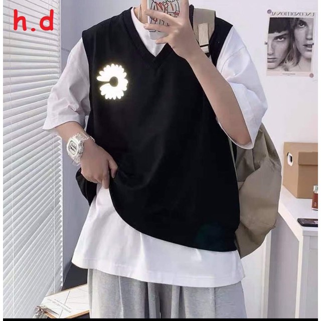 Sét hai món gile hoa cúc phản quang ngắn tay HĐ12