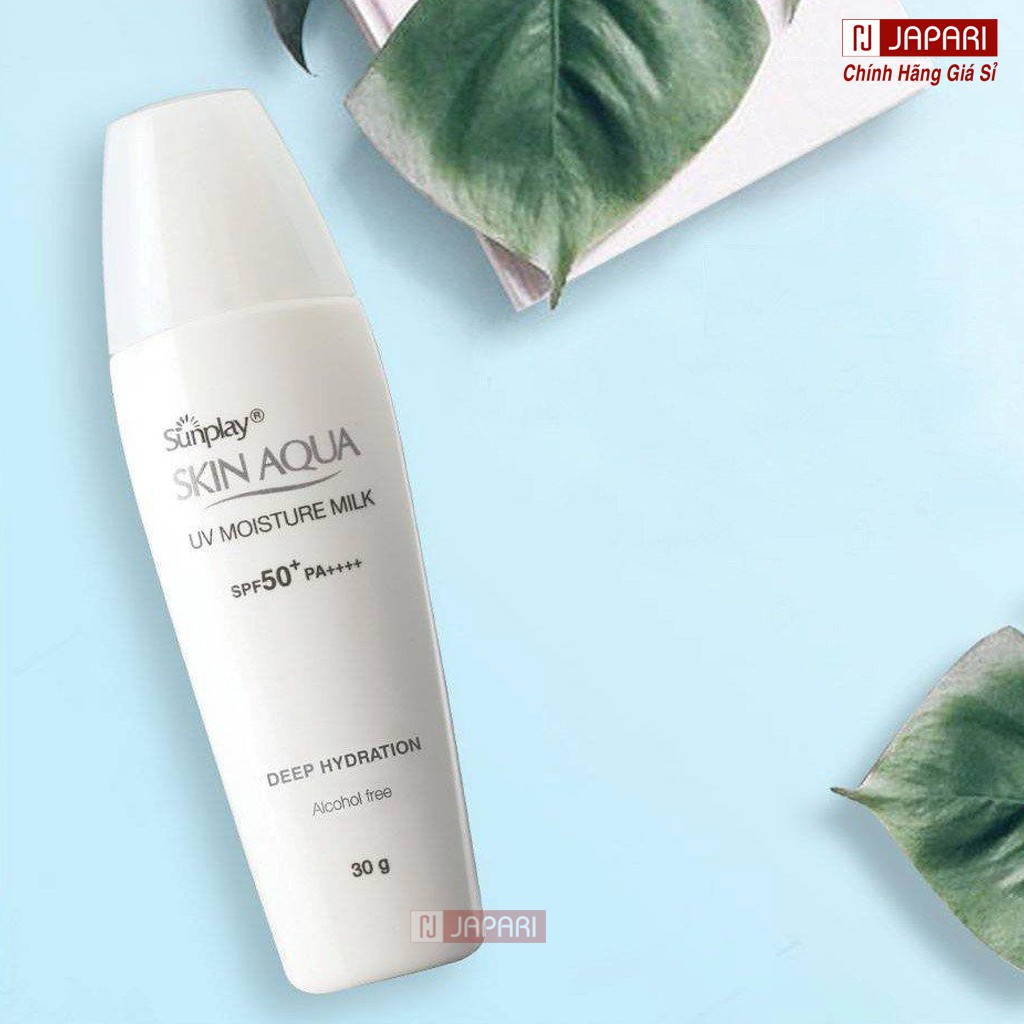 Kem Chống Nắng Sunplay Skin Aqua UV Moisture Milk CHÍNH HÃNG Dưỡng Ẩm Cho Da Mặt Kcn Rohto Nhật NẮP TRẮNG Mỹ Phẩm JAPARI